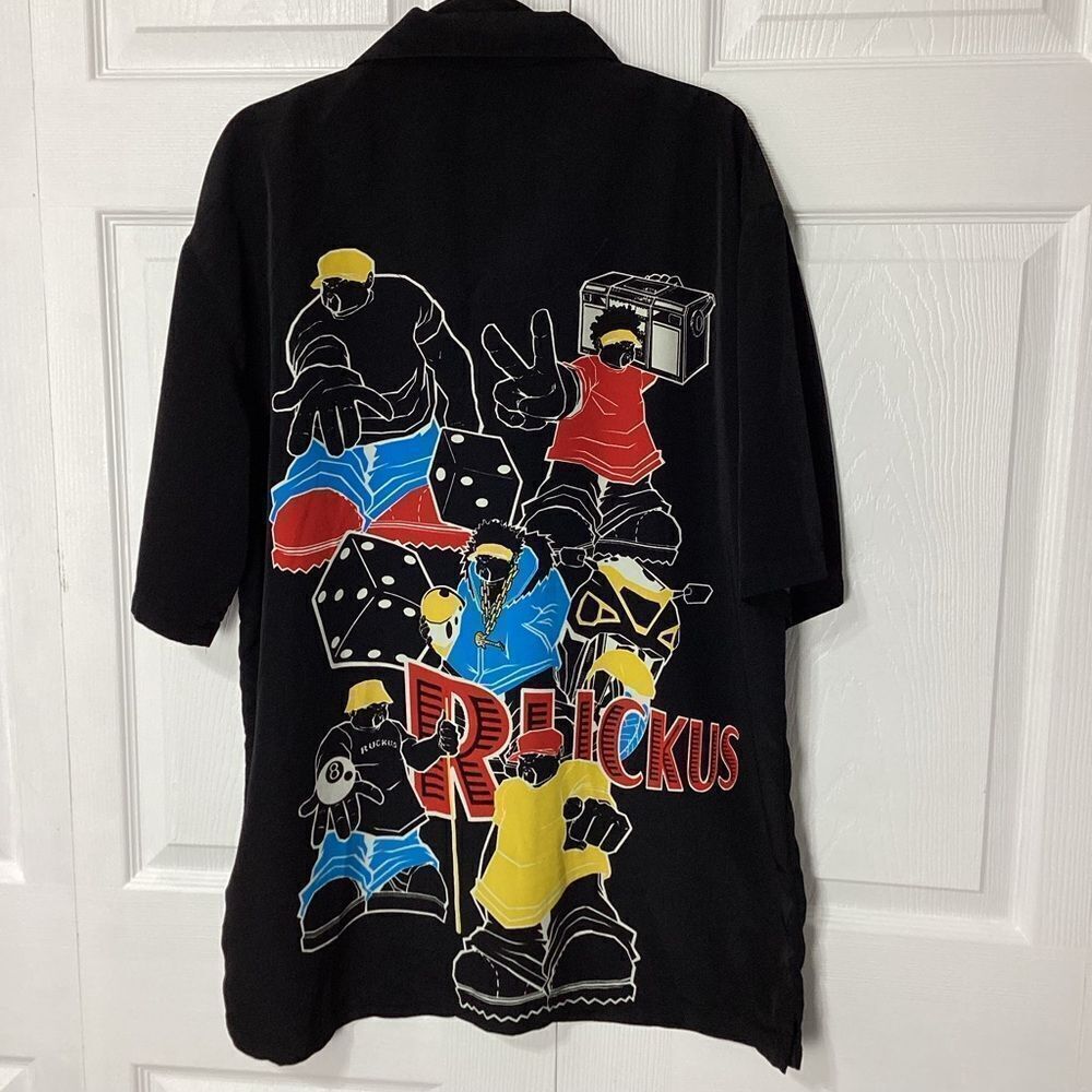 K.A.D. On The Move Black Button Up Shirt Streetwear RUCKUS  Hip Hop Shirt